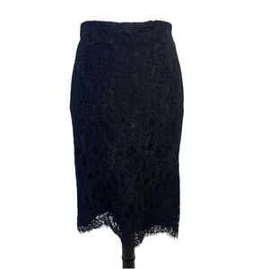 Ralph Lauren Skirt size 12 Classic Black Lace Straight Knee Cocktail Wedding